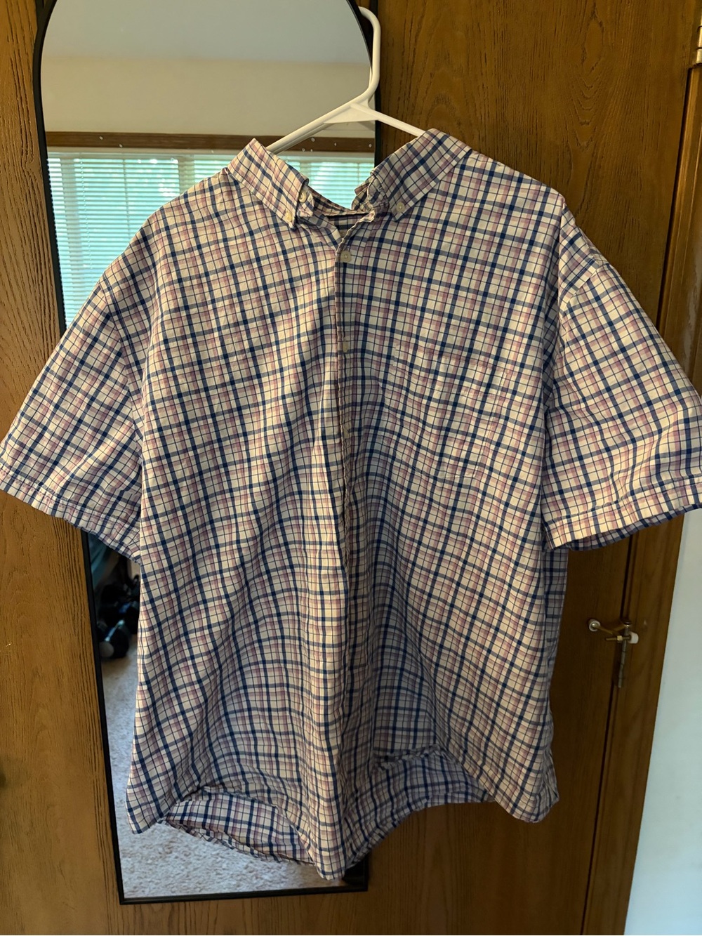 Croft & Barrow 2XB Men's Short-Sleeve Button-Down Plaid Shirt - Blue & Purple